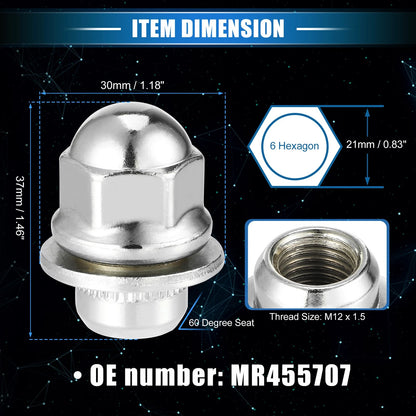 20 x M12x1.5 Wheel Lug Nuts for Mitsubishi Endeavor, Outlander (2004-2013)