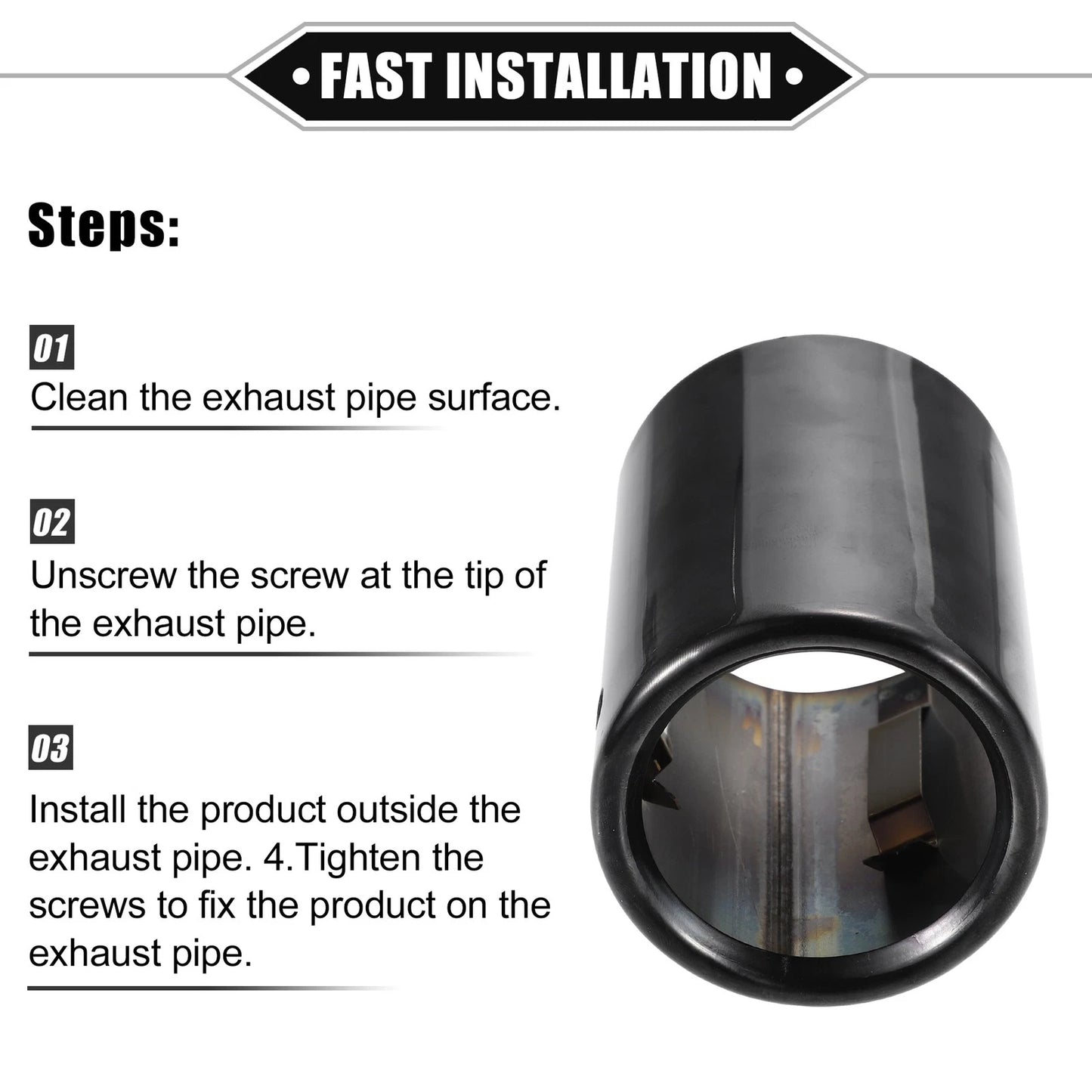 2 x Car Exhaust Tips for BMW 328i 325i E90 Black (2007-2010)