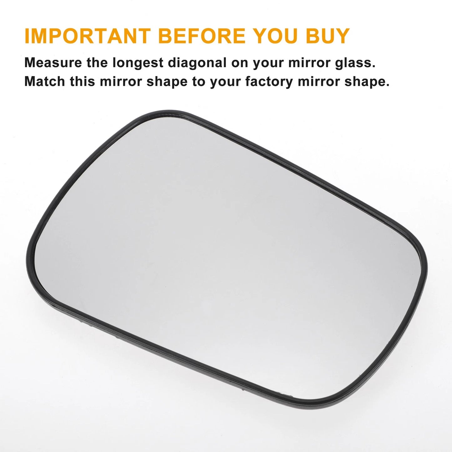 Right Side White Mirror Glass W/ Back for Ford Fiesta (2002-2005)