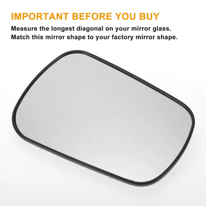 Right Side White Mirror Glass W/ Back for Ford Fiesta (2002-2005)