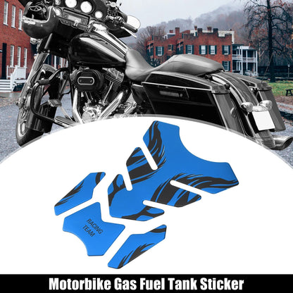 Universal Protector Sticker / 1 x 3D PVC Rubber Pad Emblem Blue for Motorcycle