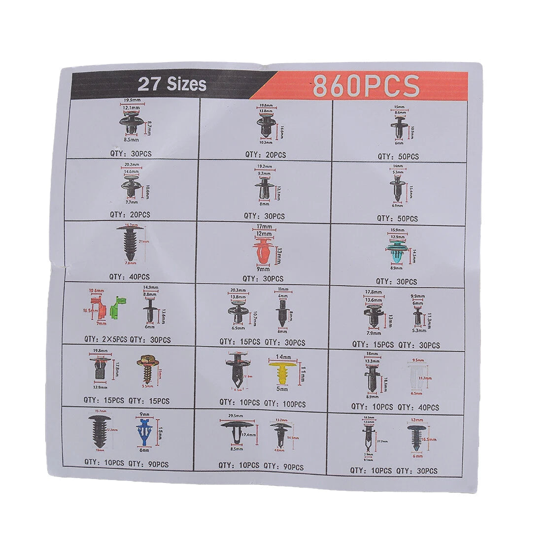 Car Retainer Clips  Auto Fasteners Push Trim Pin Rivet Bumper for 860X