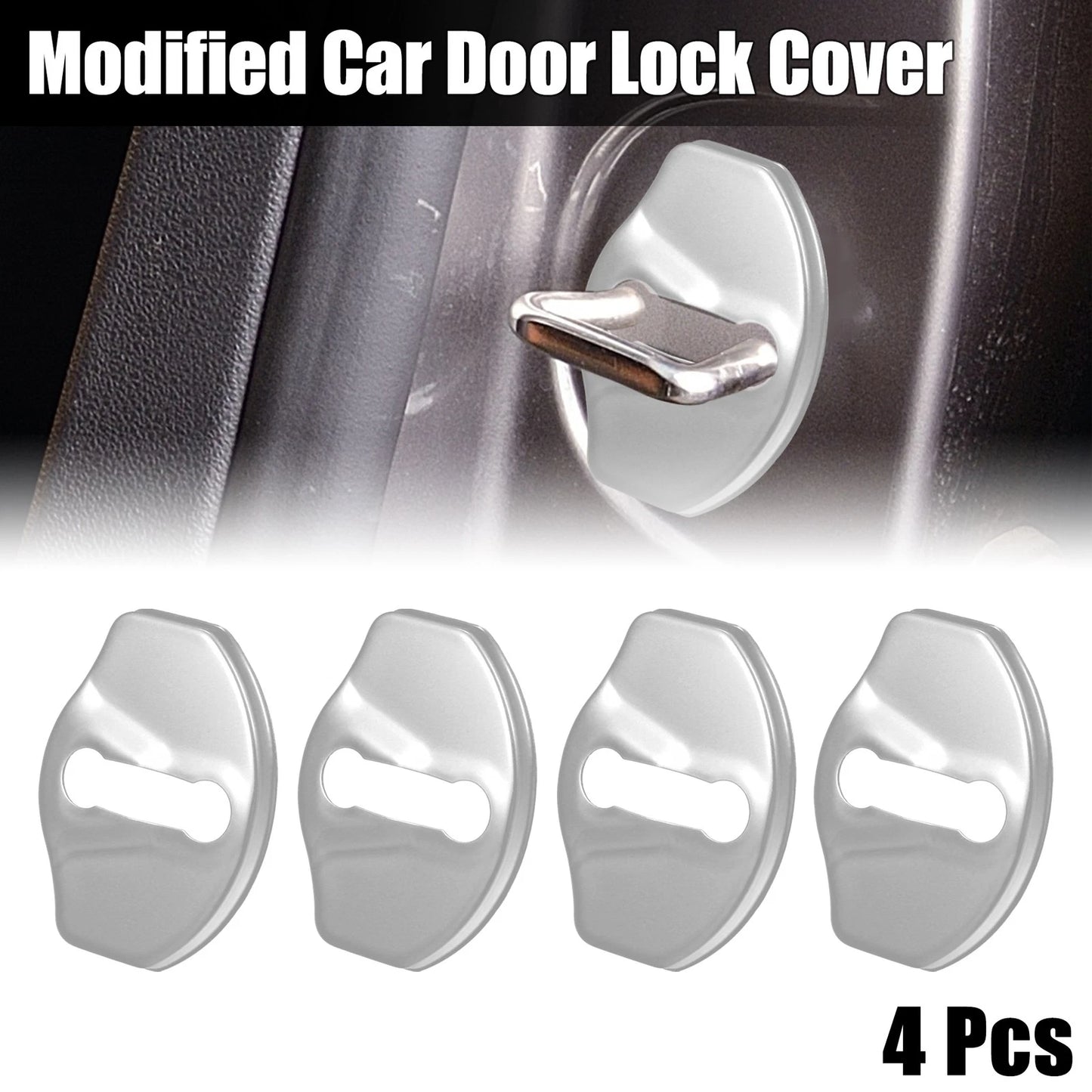 4 x Stainless Steel Car Door Lock Latches Covers for Tesla Y (2021)