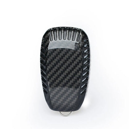 Black Carbon Fiber Key Case Cover for Subaru Legacy XV Forester (2010-2023)