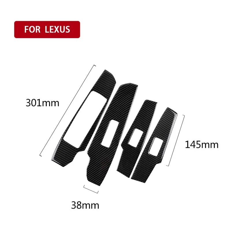 Car Carbon Fiber Window Switch Buttons Cover Trim For Lexus IS250 IS300