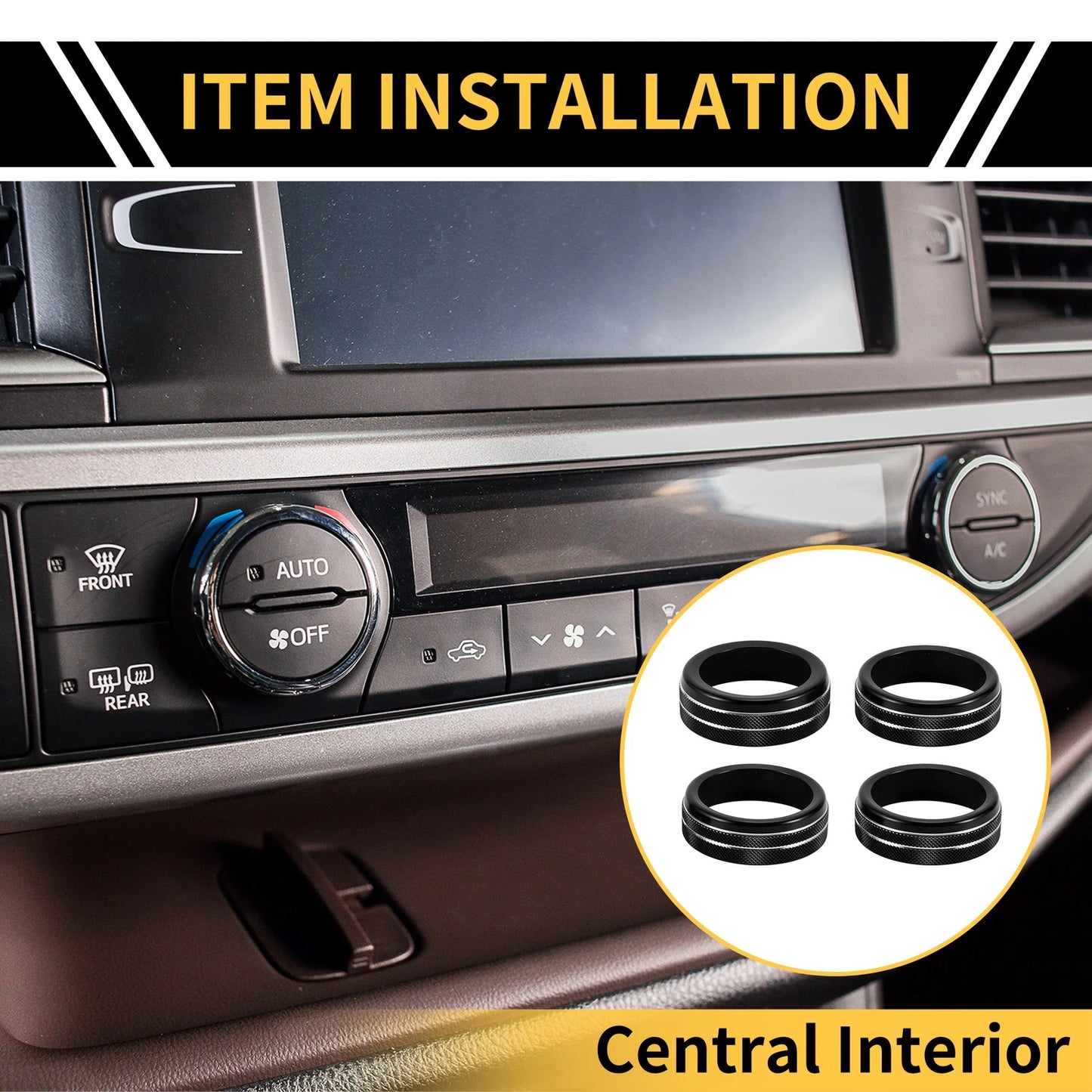 Air Conditioner Heater 4WD Switch Knob Cover Ring for Toyota Tacoma (2020–2023)