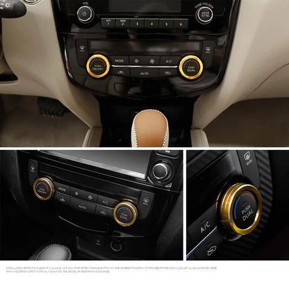 Red Air Condition AC Adjust Buttons Ring Trim fit For Nissan X-trail 2014-2018