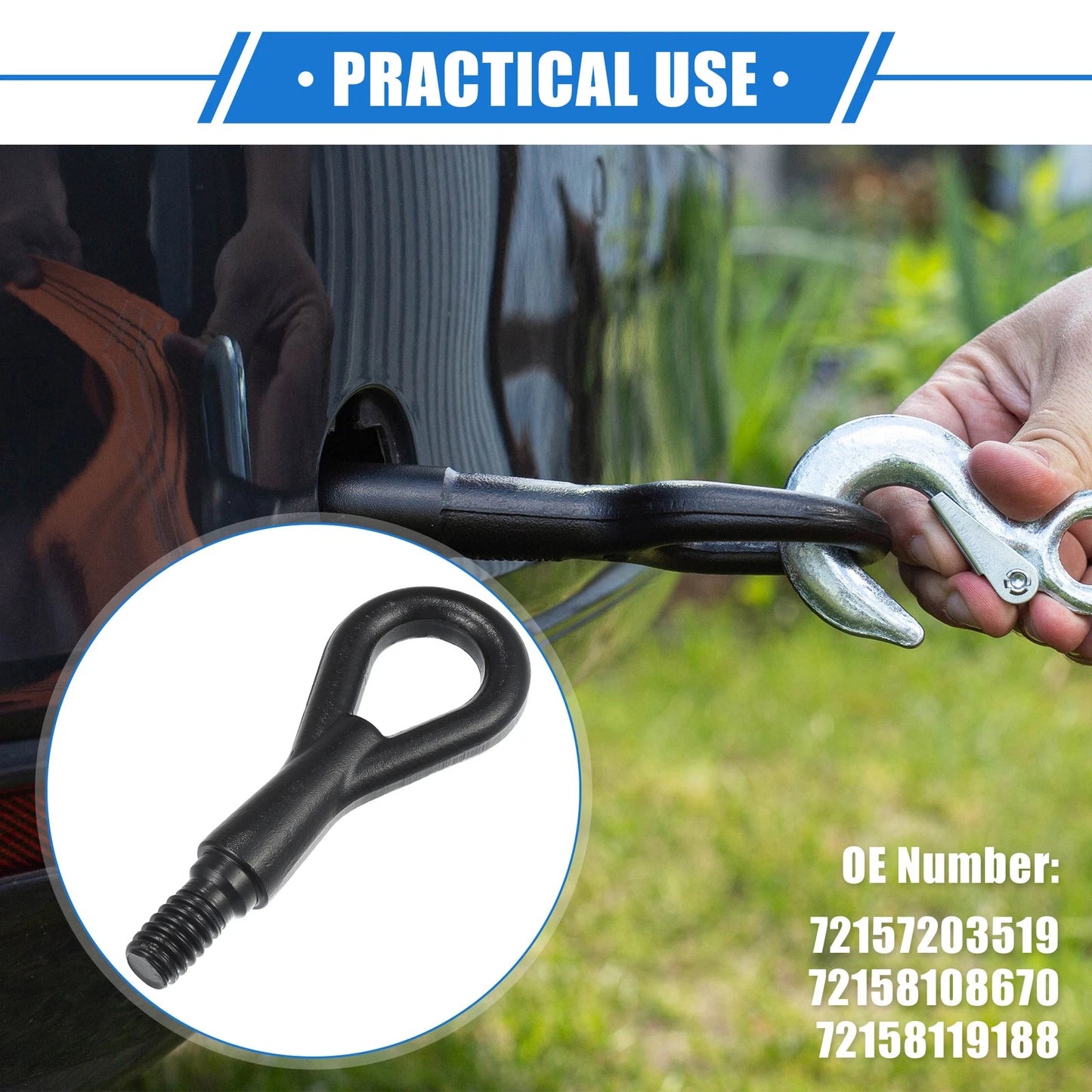 Tow Hook for BMW 740i Base 4.0L Front Rear Bumper Towing