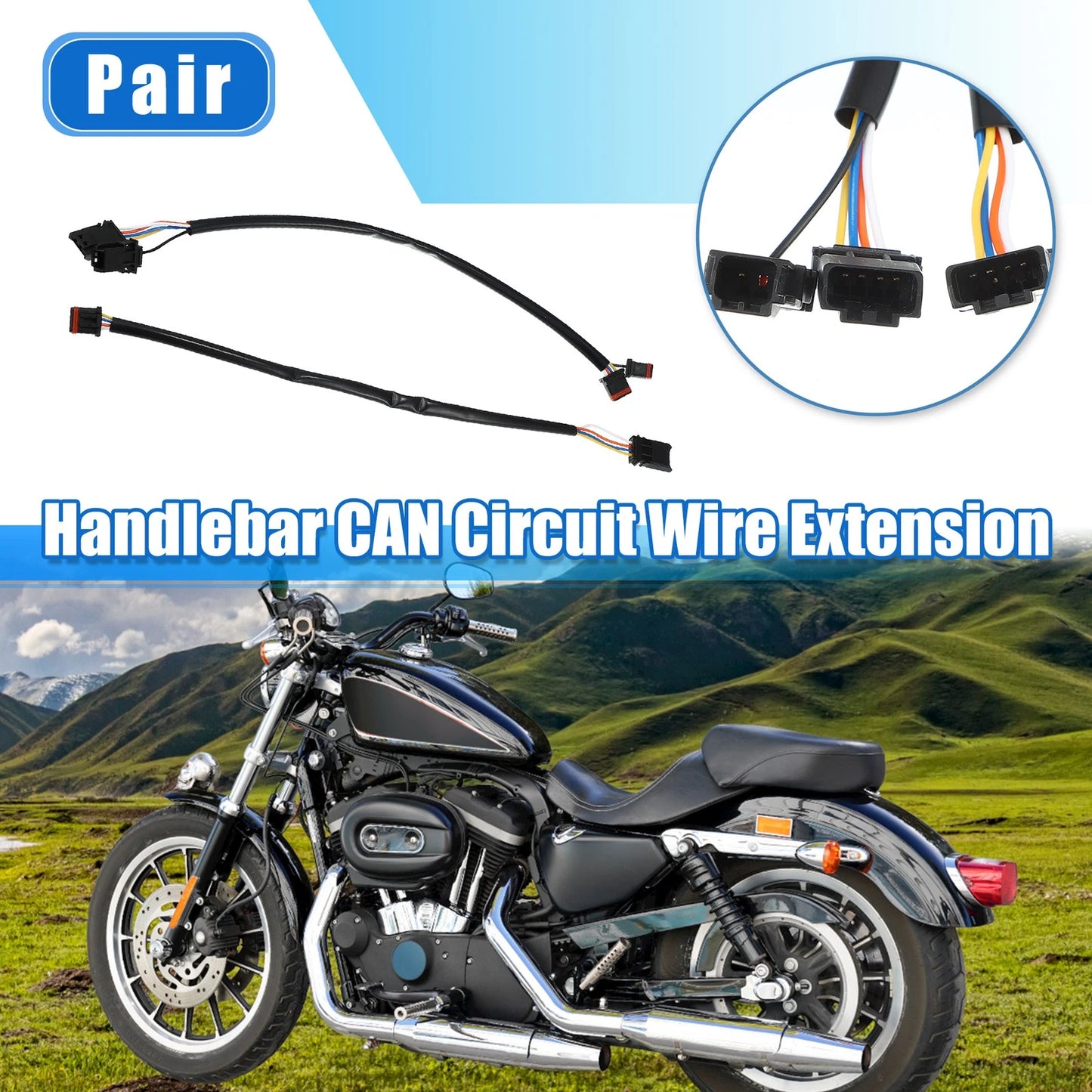 12 in Handlebar CAN Bus Wire Ext Harness for Harley Softail Dyna (1999–2017)