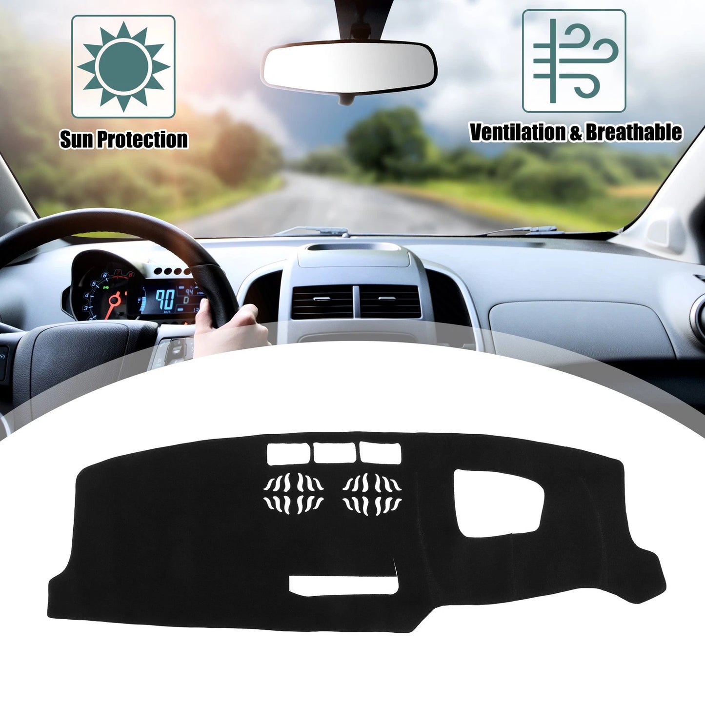 Black Dashboard Cover Mat Protector for Mazda CX-5 (2017-2022)