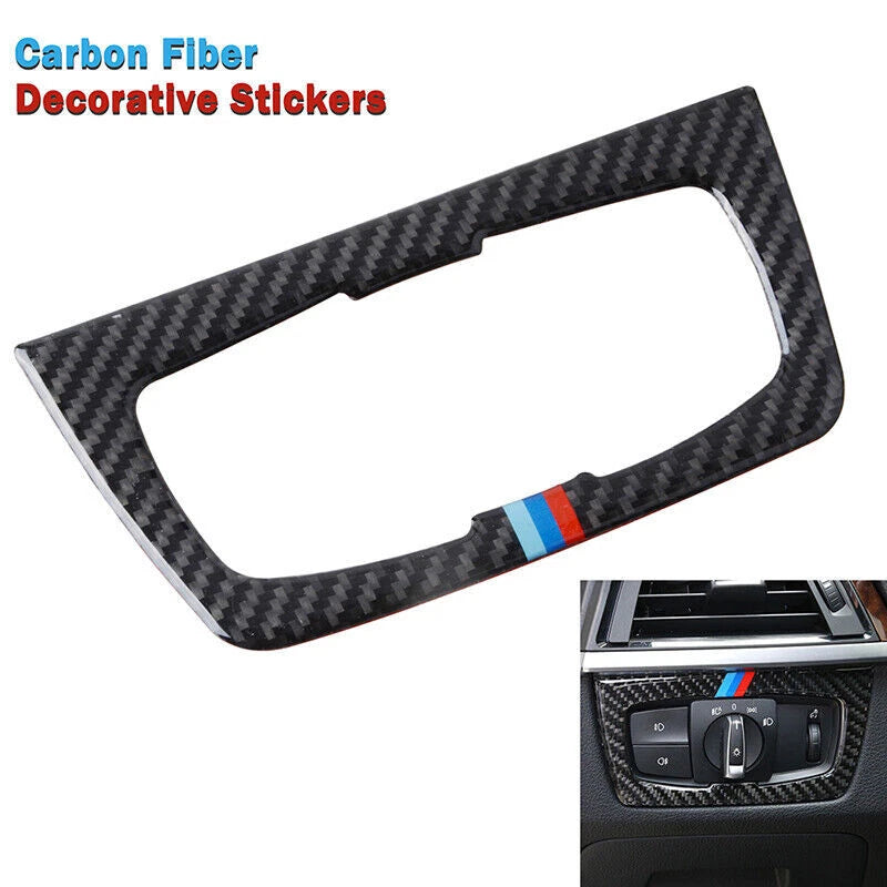 Carbon Fiber Headlight Switch Cover Trim for BMW F30 (2012-2019)