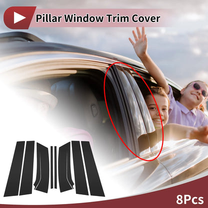 8 Pcs Car Door Pillar Window Trim for Suzuki SX4 (2015-2021) Black