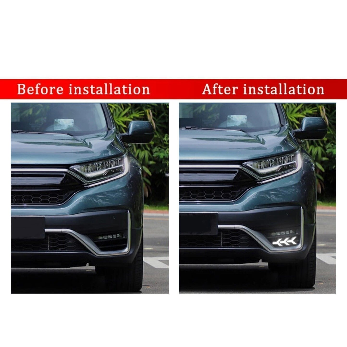Fog Light Turn Signal Lamps 2 x 3-Color LED DRL for 2020-2022 Honda CRV