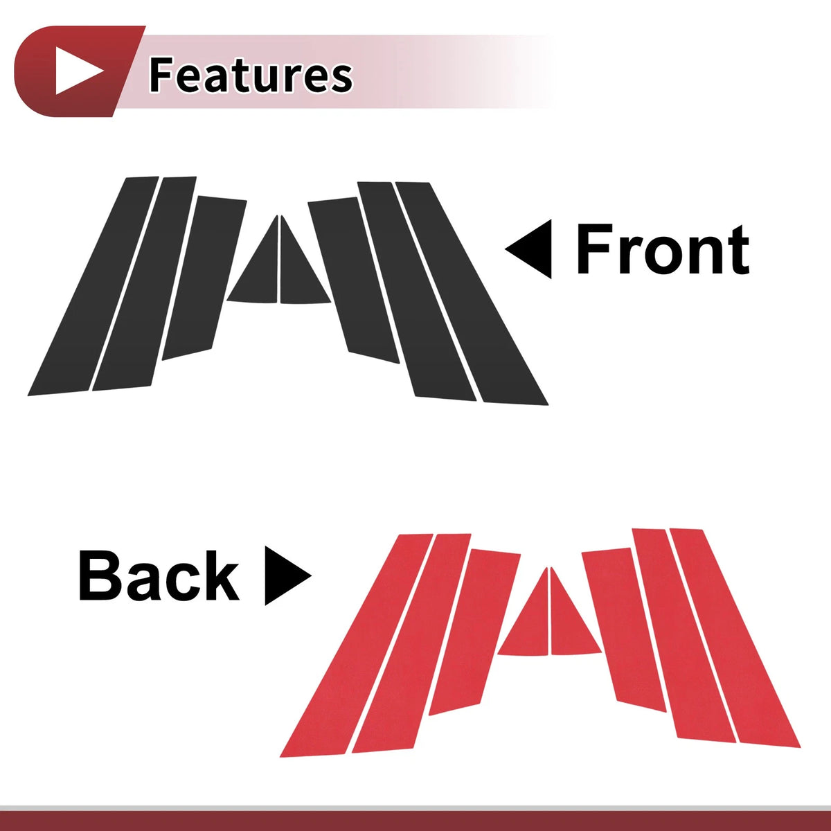 Door Pillar Window Trim for Nissan Murano (2015-2023) Black Front Rear