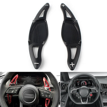 Black 2 x Steering Wheel Paddle Shifter Extensions for Audi R8 RS3 RS4 RS5 TT RS
