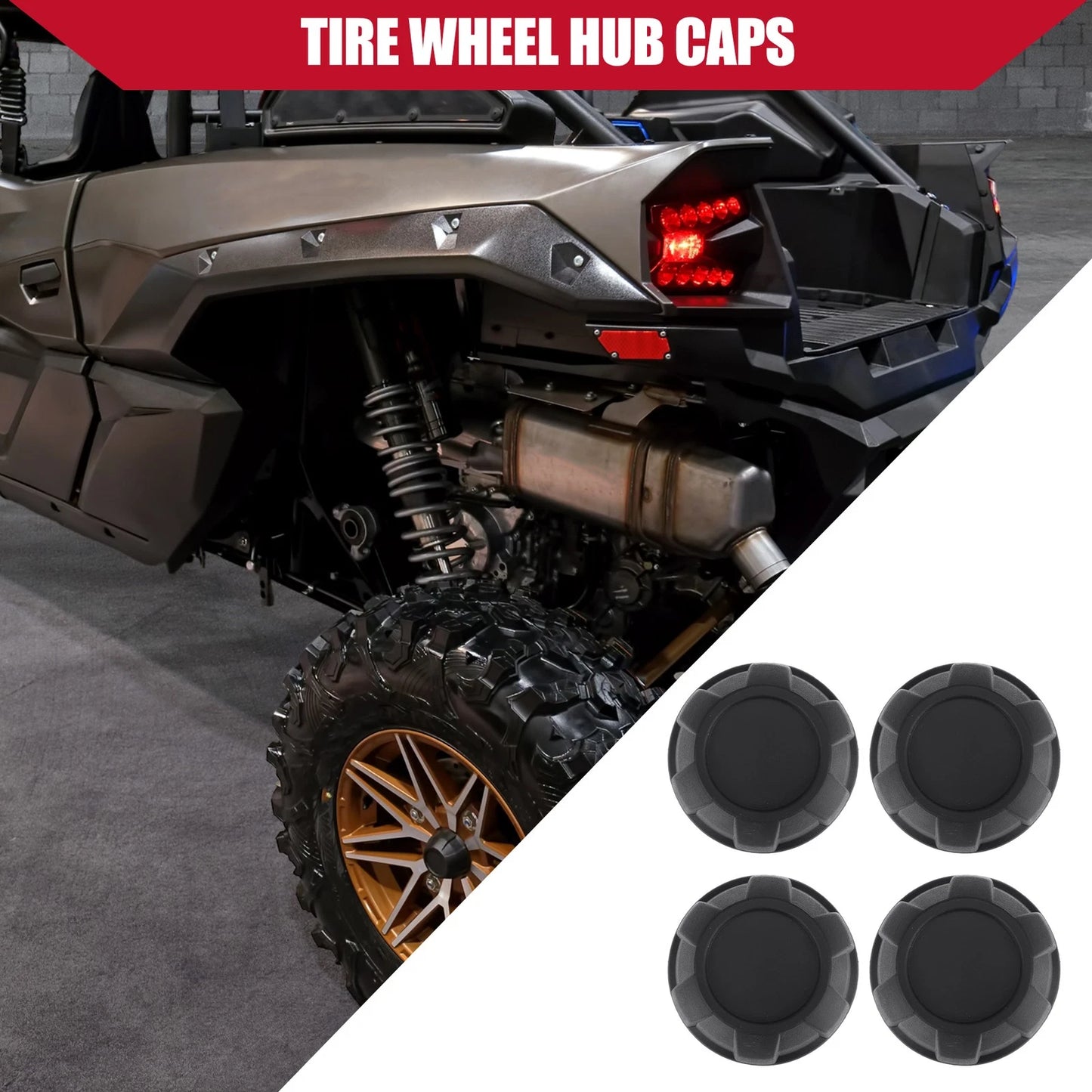 Hub Caps / 4 Pcs / Lower Plastic for Kawasaki KRX 1000 (2020–2020)