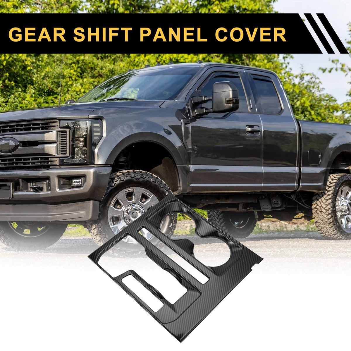 Gear Shift Panel Cover Trim for Ford F-150 (2021-2024) Carbon Fiber Pattern 1 x Pc