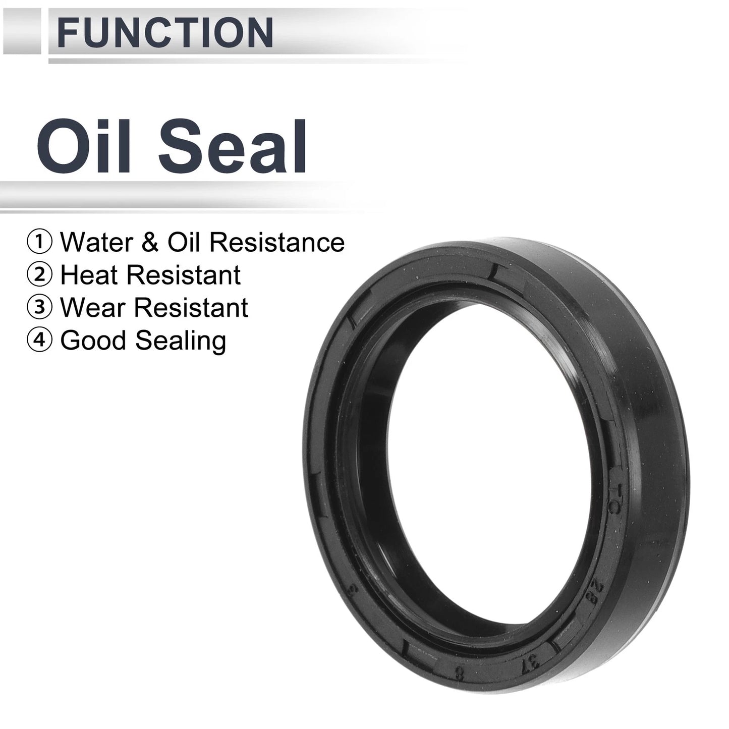 Oil Seal / 28x37x8mm / Rotary Shaft Seal Nitrile Rubber Black 5 Pcs