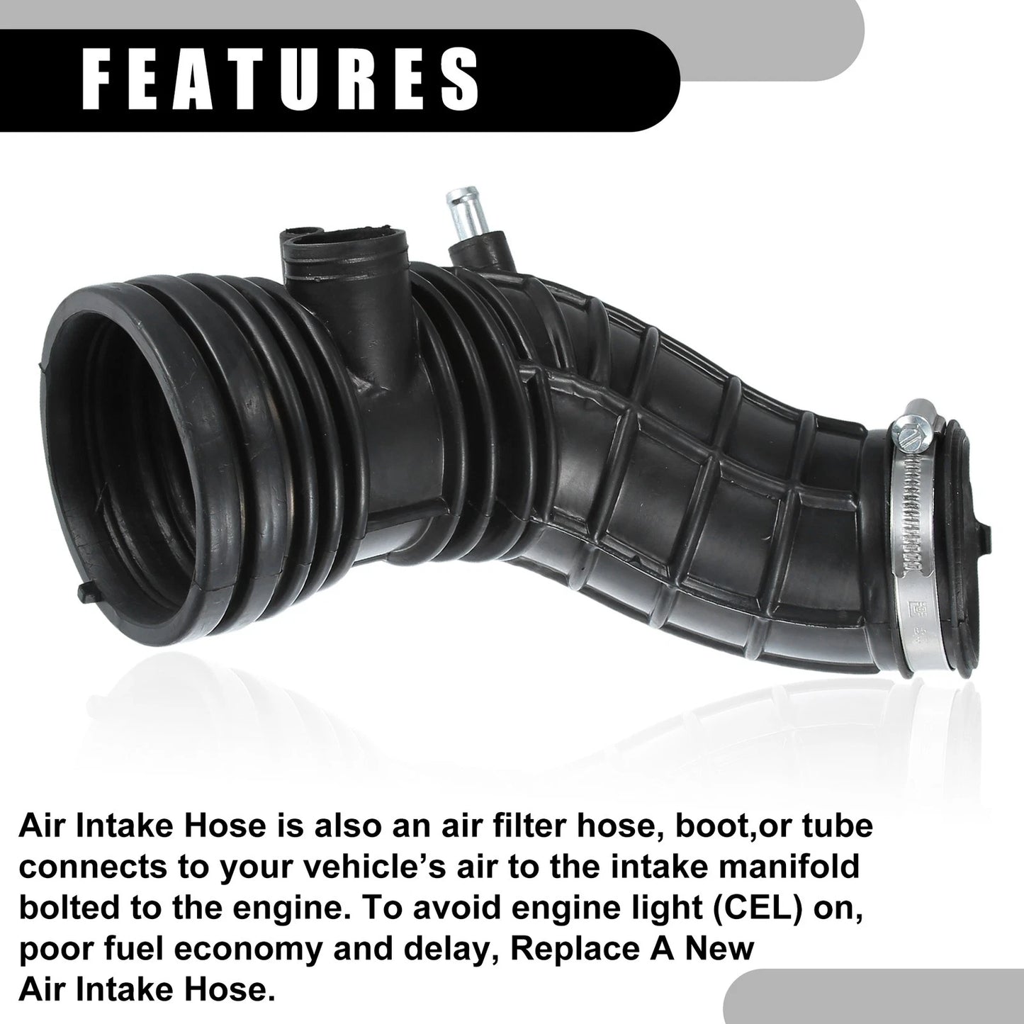 Air Intake Hose with Clamps for Acura TSX 2.4L Sedan (2006 - 2008)