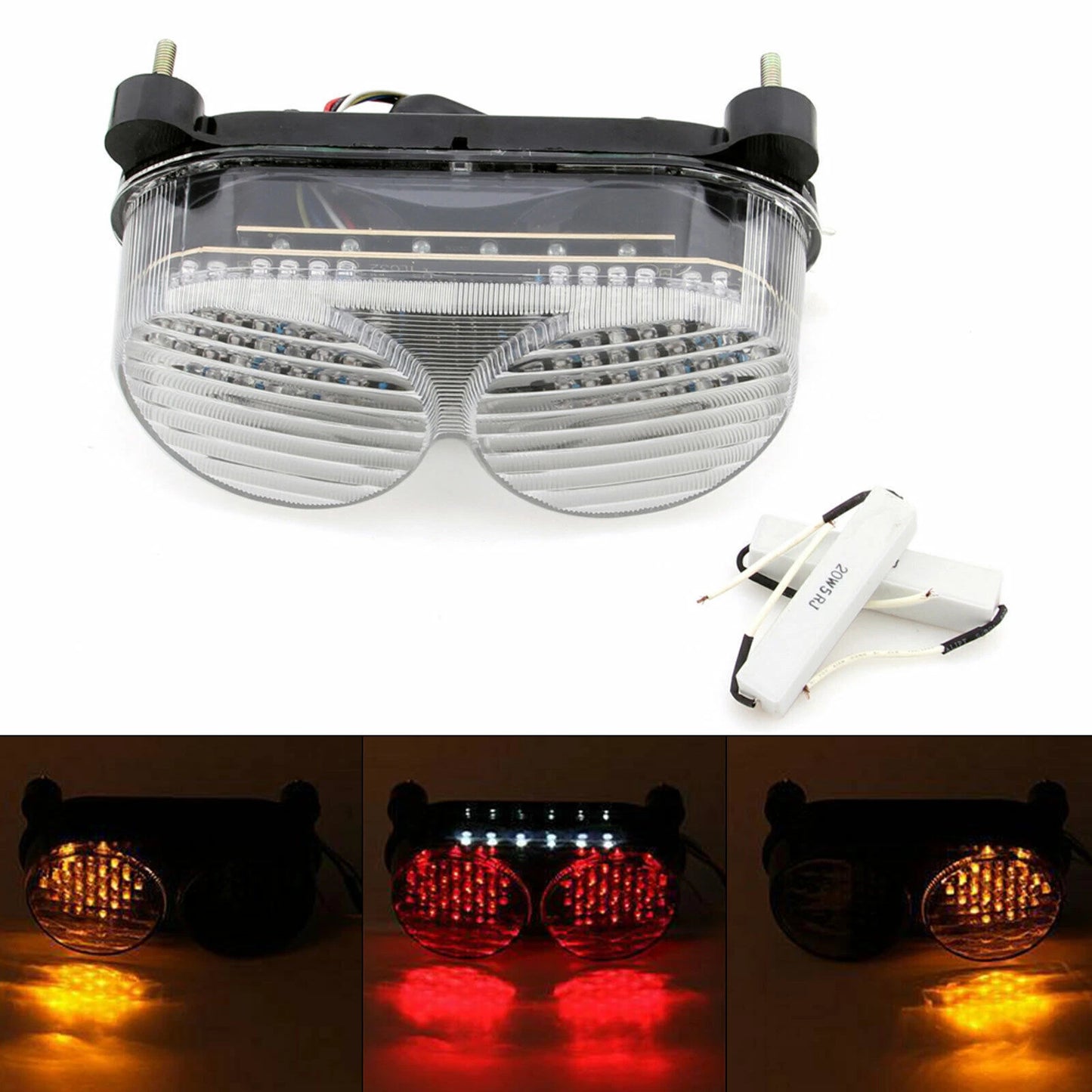 Integrated Tail Light Turn Signals for Kawasaki ZX6R ZX9R ZZR600 (2000-2009)