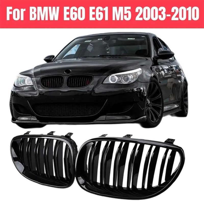 Front Kidney Twin Fins Grilles for BMW E60 E61 M5 5 Series (2003-2010)