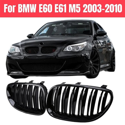 Front Kidney Twin Fins Grilles for BMW E60 E61 M5 5 Series (2003-2010)