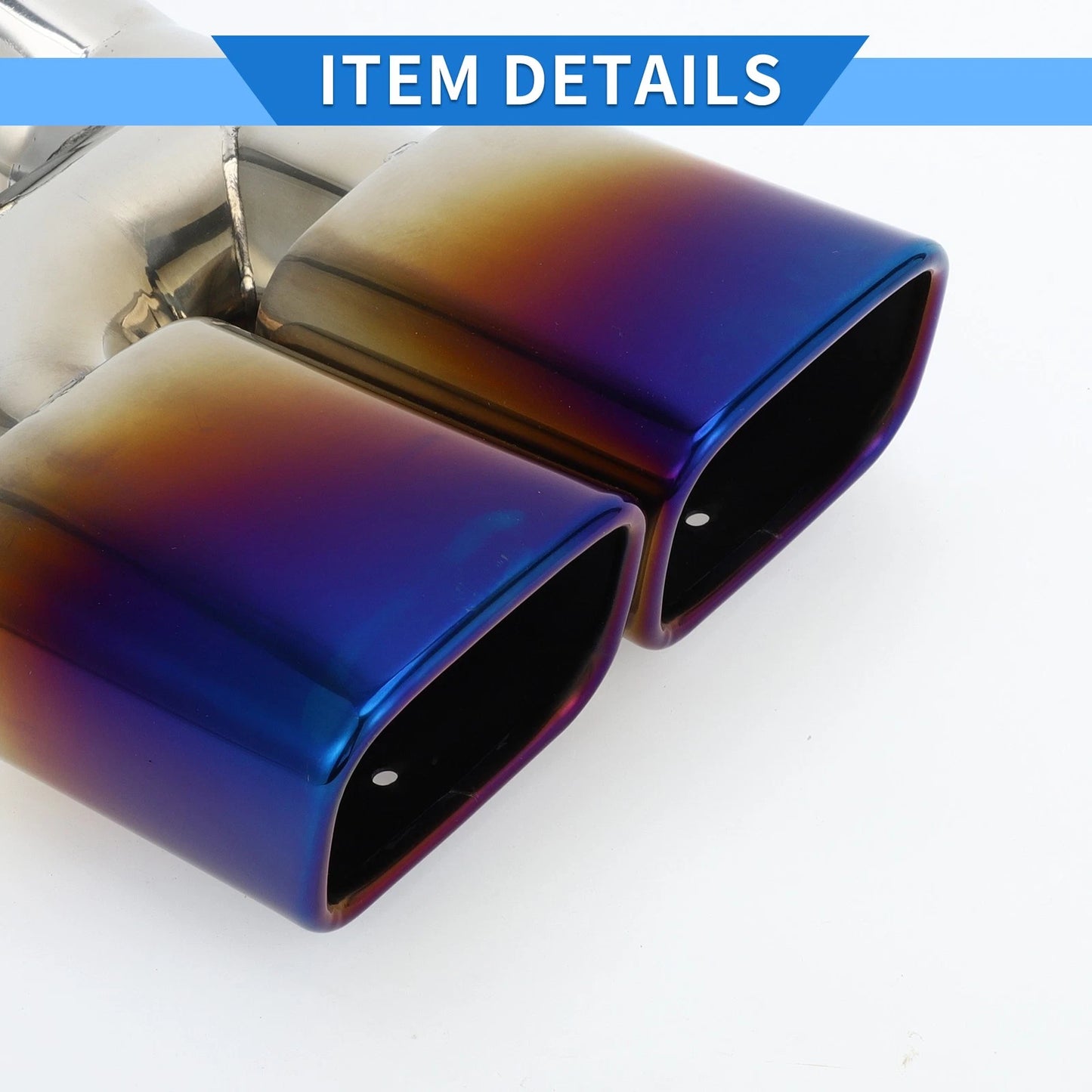 1 Pc Square Curved Dual Exhaust Tip 2.4" Inlet for Toyota Noah/Voxy (2007-2022)