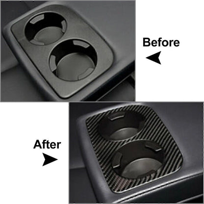 Carbon Fiber Rear Water Cup Panel Cover Trim for Subaru Forester (2013-2018)