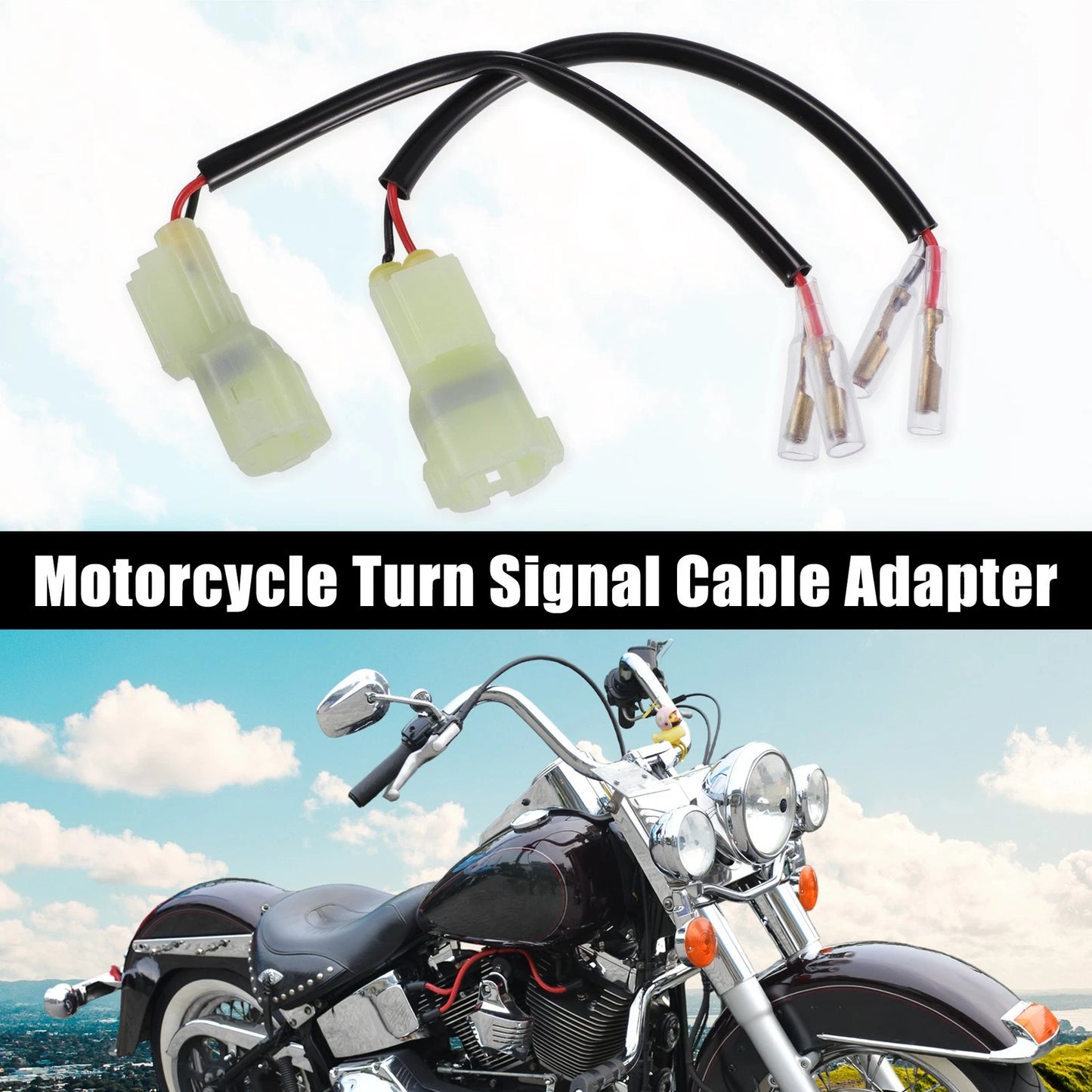 Motorcycle Turn Signal Cable Adapters 2pcs for Honda