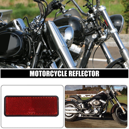 4 Pcs M6x1.0 Red Plastic Rectangular Screw Mount Reflective Warning Reflector