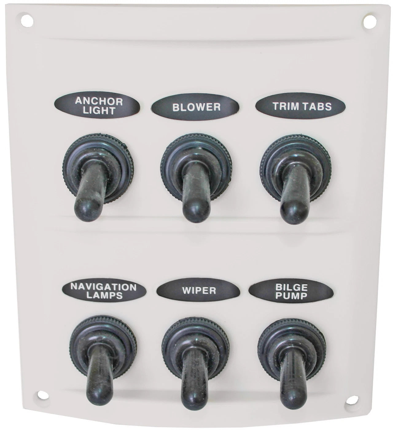 Switch Panel 6 Gang 12V/24V White Waterproof Boots for Marine Applications