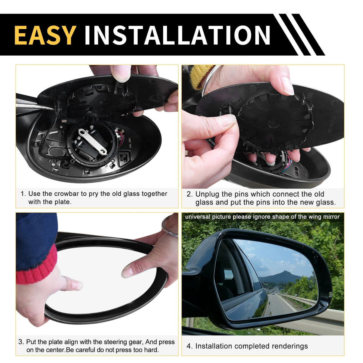 Heated Right Mirror Glass Replacement for Ford F-250 F-350 (2011-2016)