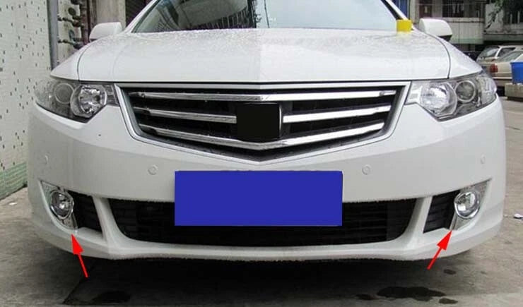 Chrome Front Fog Light Lamp Cover Trim for 2009-2010 Acura TSX Sedan 2 x
