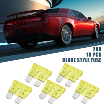 10 x Blade Style Fuses 20A for Car Boat Truck SUV Motorcycle Yellow