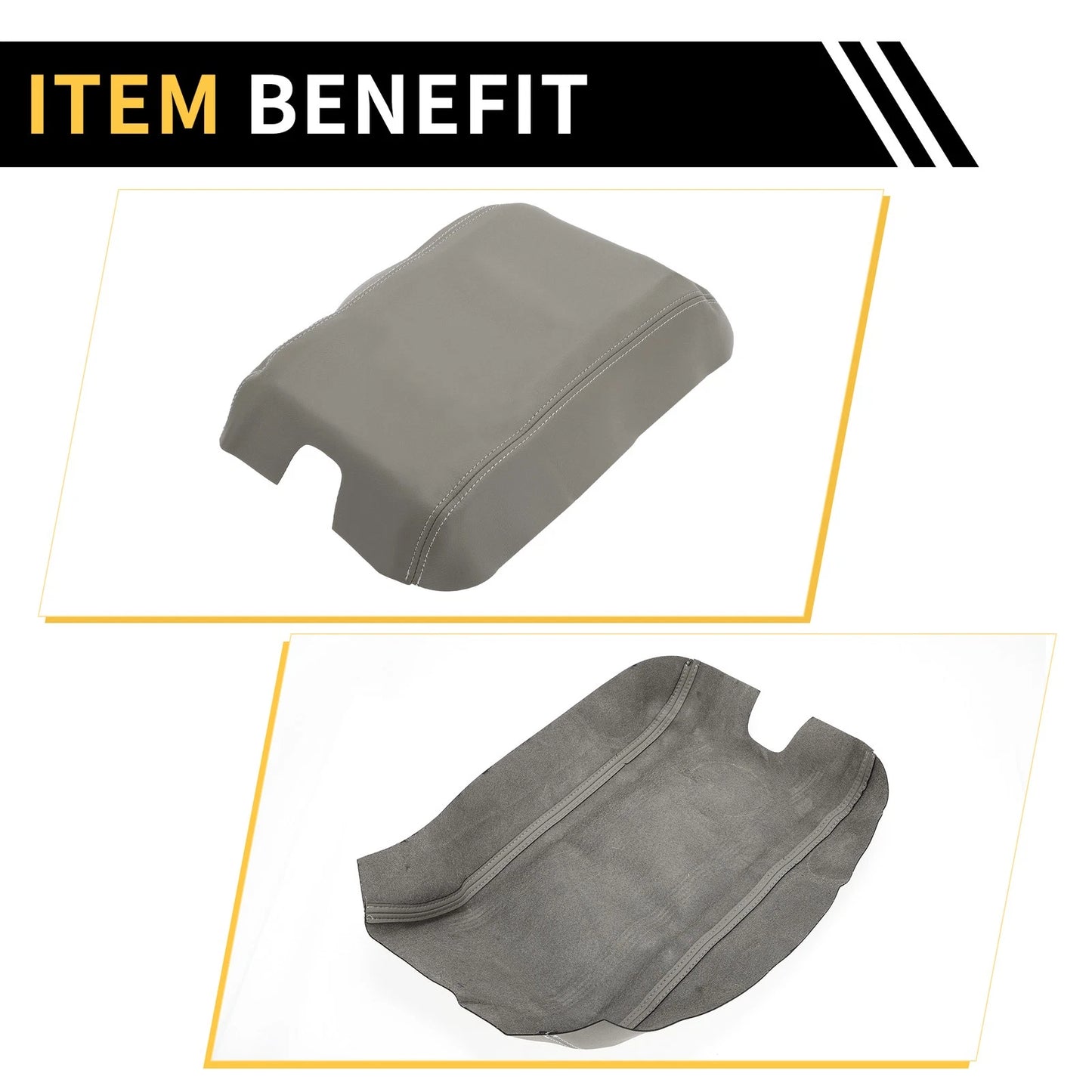 Console Lid Armrest Cover for Ford F-150 Microfiber Leather (2015-2023)
