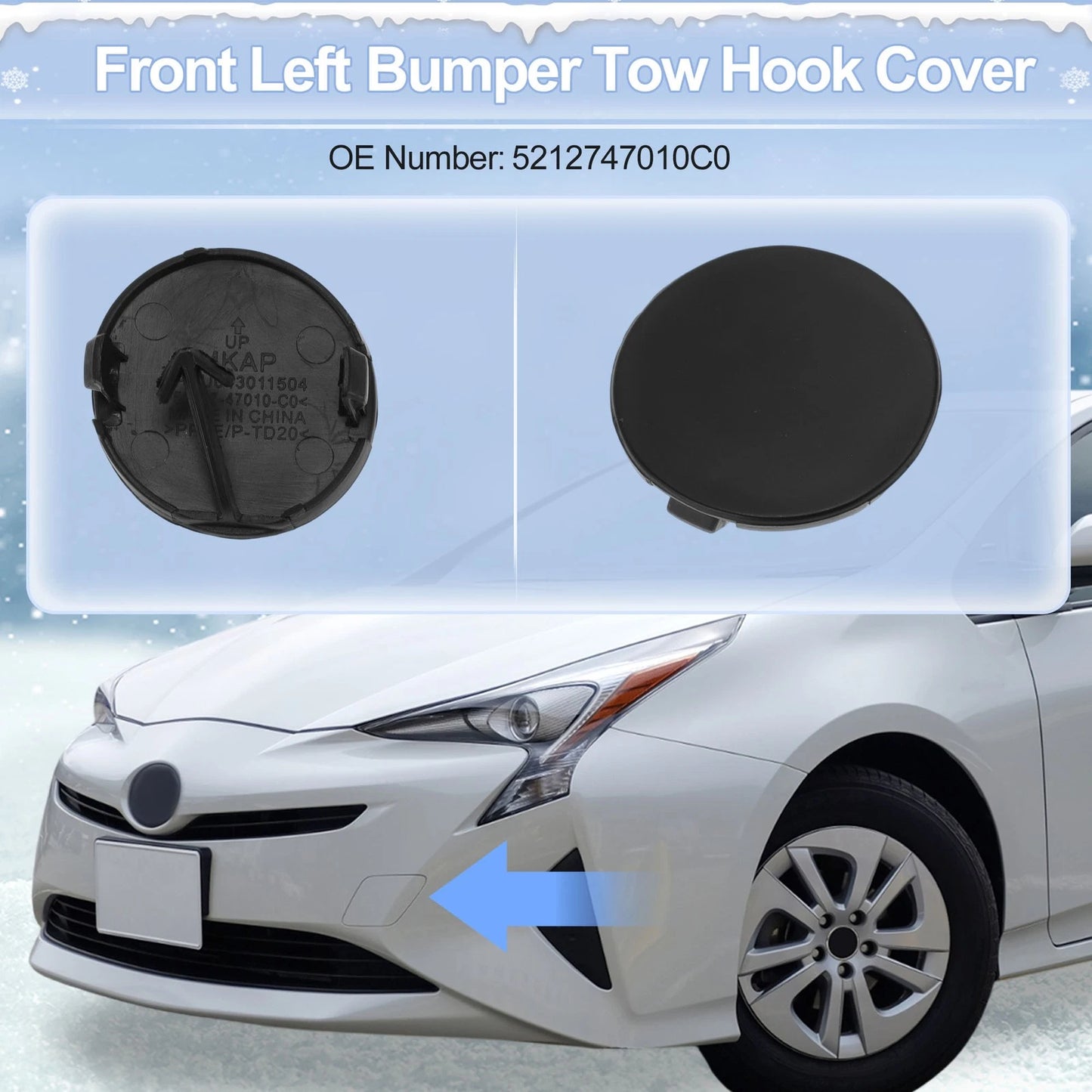 Left Front Tow Hook Cover for Toyota Auris (2006-2009)