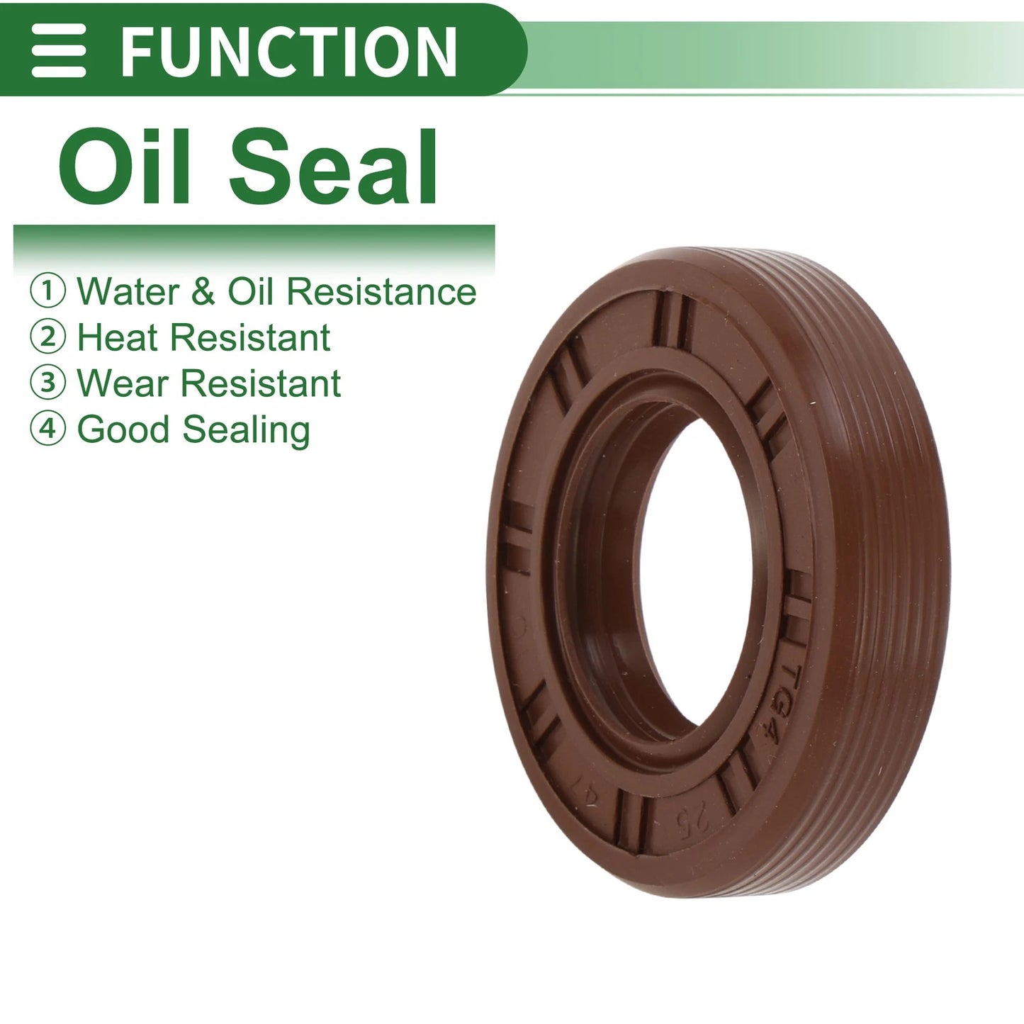 Oil Seal 25x47x10mm FKM Rubber High Pressure Brown 5 Pcs
