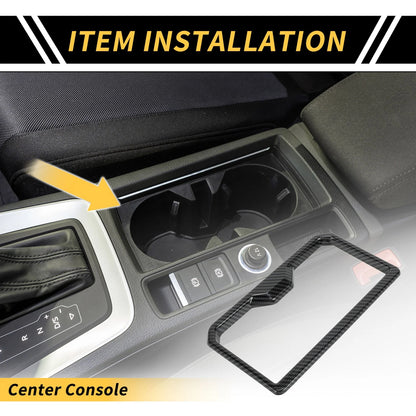 Carbon Fiber Center Console Cup Holder Trim Cover for Toyota Tacoma (2024)