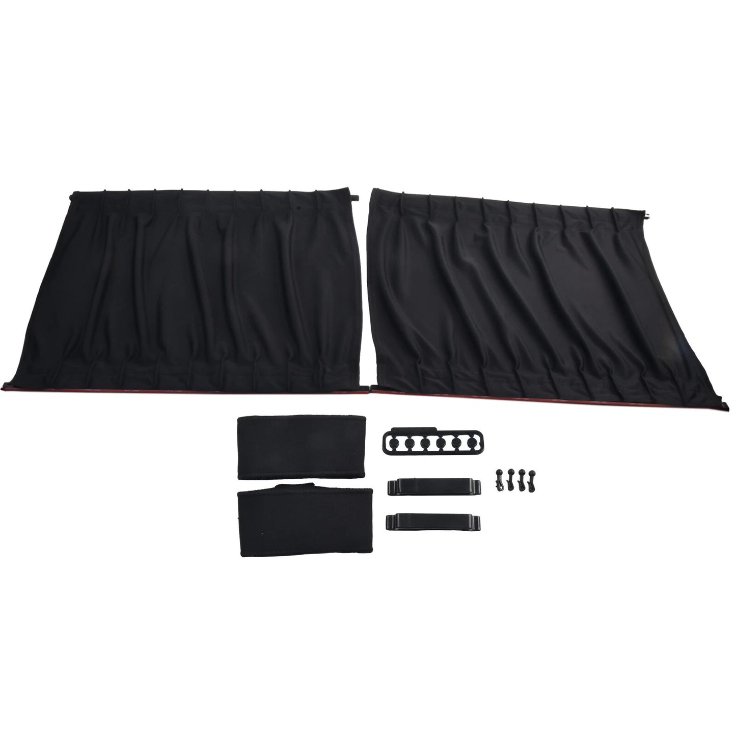 2pcs Adjustable Car Window Anti-UV Sun Shade Drape Visor Curtain Valance