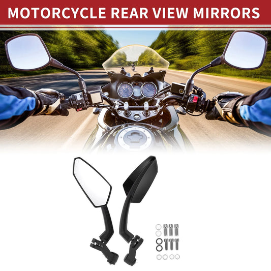 M8/M10 Rear View Mirror Side Mirror Black Plastic 1 x Motorcycle