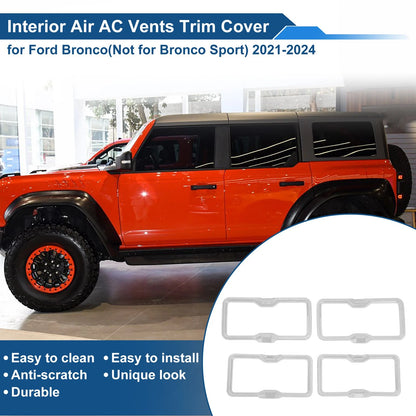 Air Condition Outlet Vent Trim Cover Frame 4 x for Ford Bronco (2021-2024)