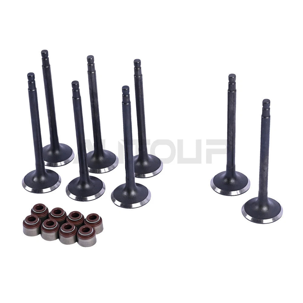 8x EXHAUST VALVES & VALVE SEALS for Nissan Altima 2.4L DOHC 16V (1998–2004)