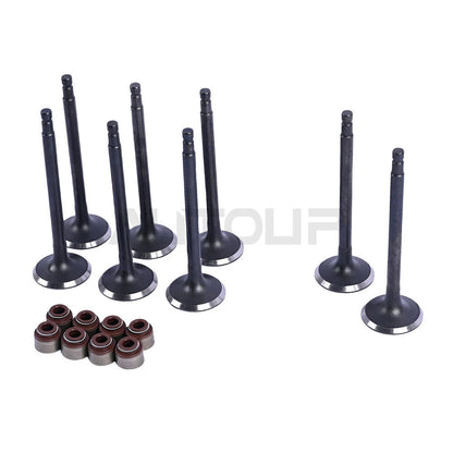 8x EXHAUST VALVES & VALVE SEALS for Nissan Altima 2.4L DOHC 16V (1998–2004)