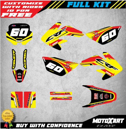 Custom Graphics Full Kit for Honda CRF 100 2011-2019 FLOW Style Stickers
