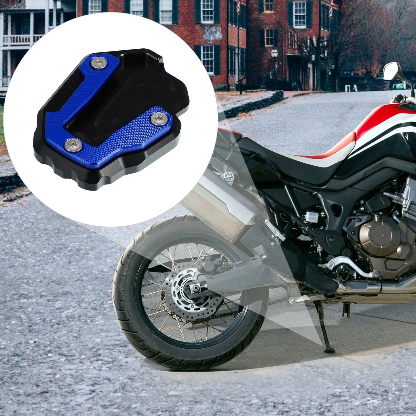 Side Stand Kickstand Plate Pad Base Blue for Honda CRF1000L (2017–2020)