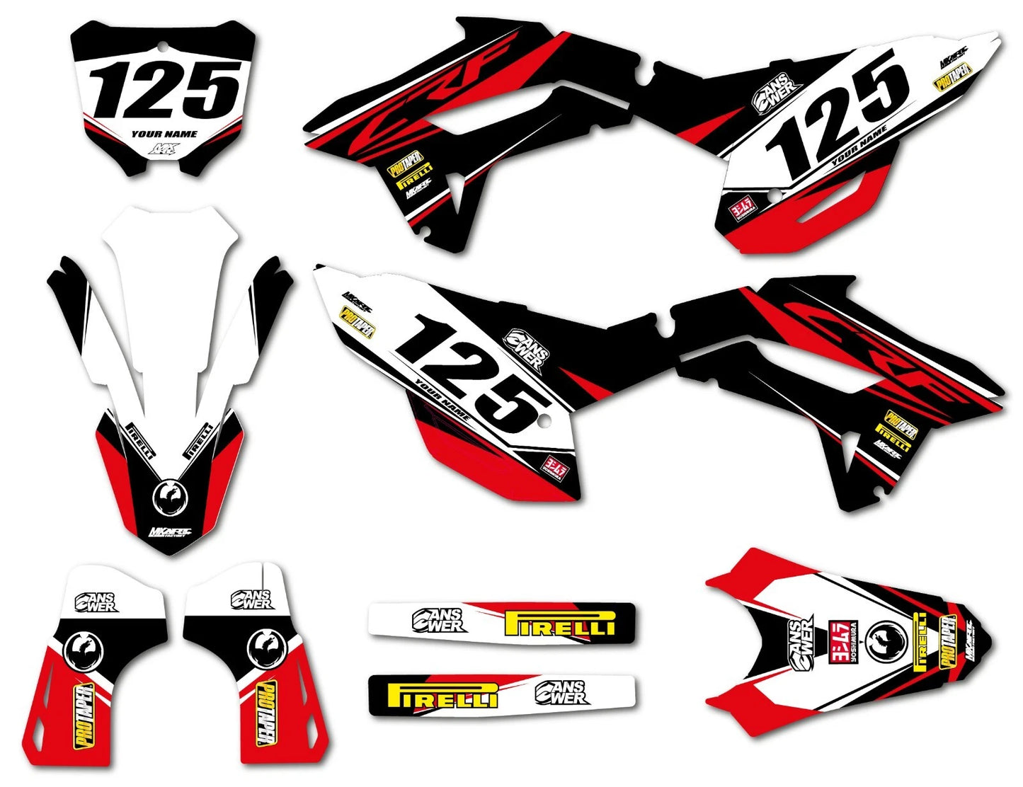 Custom Sticker Kit for Honda CRF 450 EURO RED Graphics Decals (2021-2024)