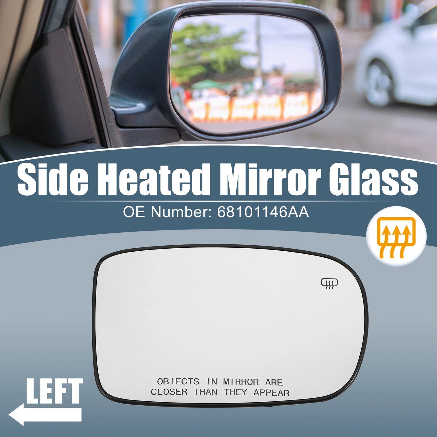 Right Heated Mirror Glass for Chrysler 200/Dodge Charger (2011-2021)