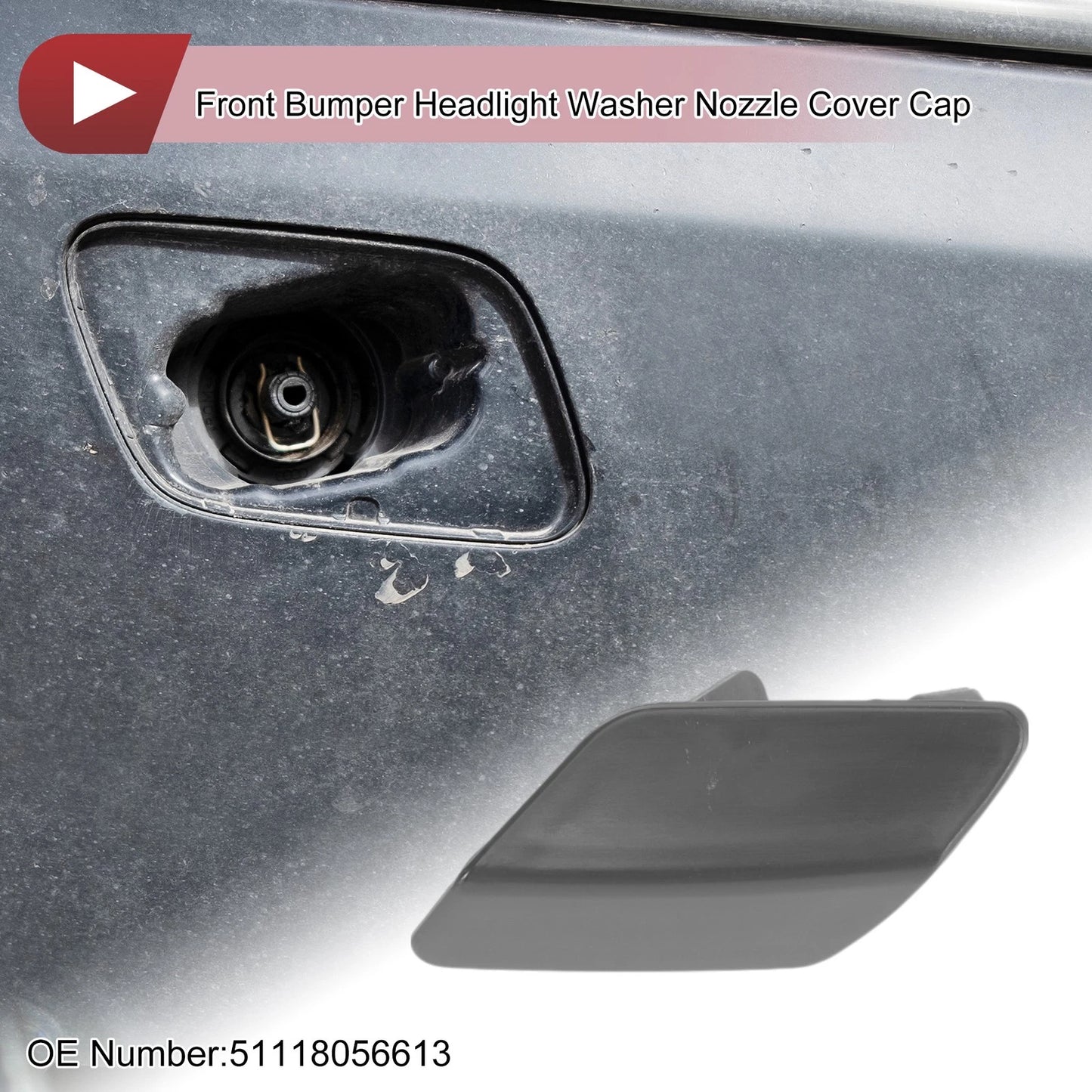 Front Left Bumper Trim Nozzle Cover for BMW 320i (2012-2019) - 1 Pc