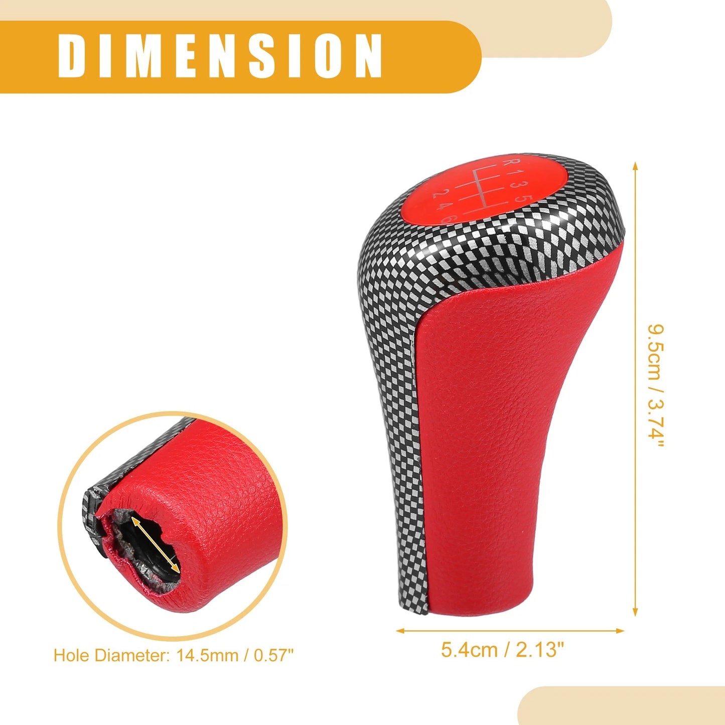 6 Speed Gear Shift Knob for BMW 435i (2014-2016) - Inner Shifter Knob Red
