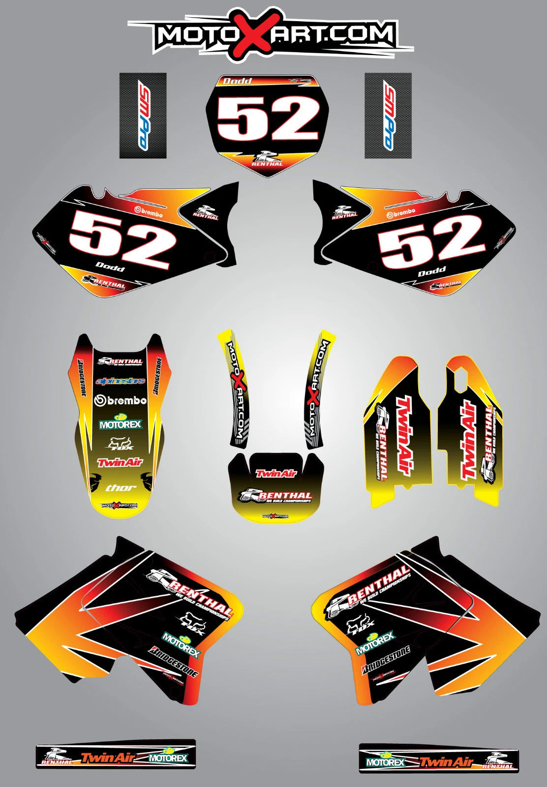Suzuki RM 125/250 Custom Graphic Kit SUNRISE Style (2001-2015)